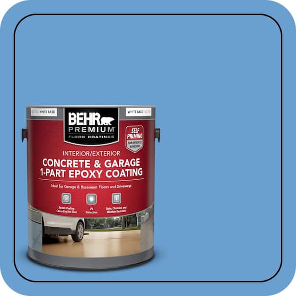 BEHR PREMIUM 1 gal. #P520-4 Cornflower Self-Priming 1-Part Epoxy Satin Interior/Exterior Concrete and Garage Floor Paint (2)