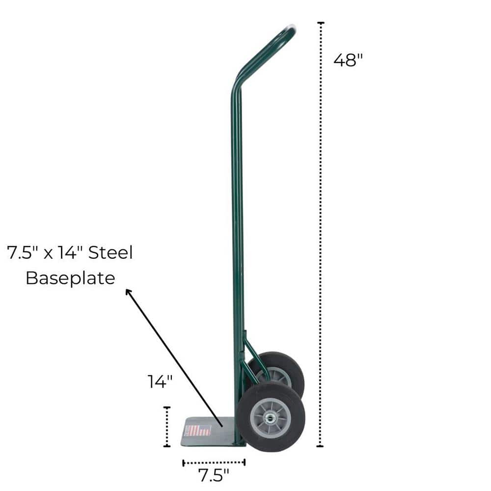 HARPER 600lb Capacity Steel Continuous Frame Hand Truck with 8 in. Solid Rubber Wheels (2)