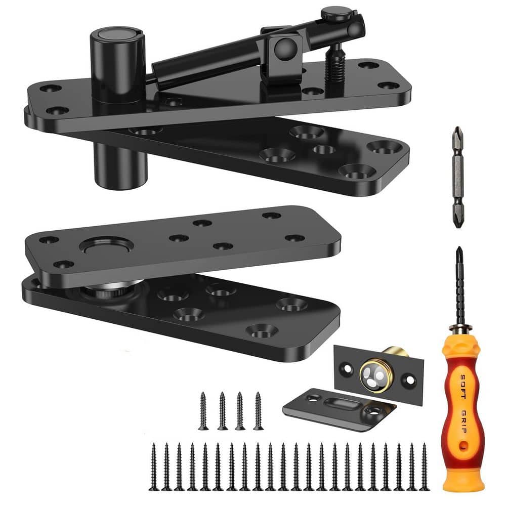 Afoxsos Solid Alloy Steel Black 570LBS Load-Bearing Hidden Door Hinge, 360° Rotation Heavy Duty Pivot Swinging Conceal Hinges (1)