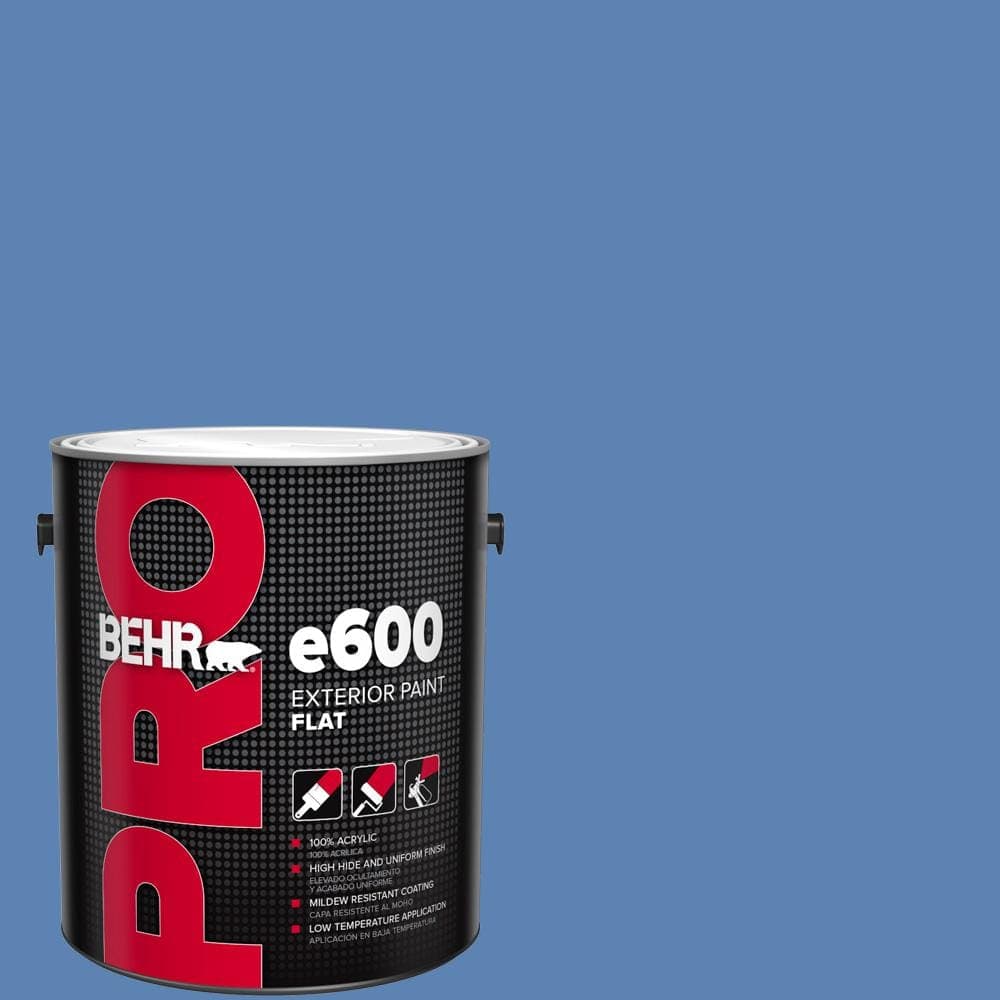 BEHR PRO 1 gal. #PPU15-06 Neon Blue Flat Exterior Paint