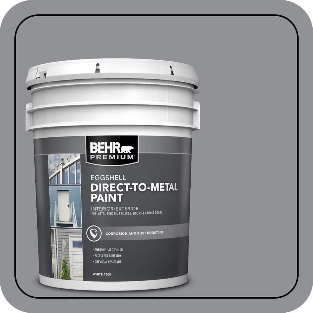 BEHR PREMIUM 5 gal. #PPU26-05 Flint Gray Eggshell Direct to Metal Interior/Exterior Paint
