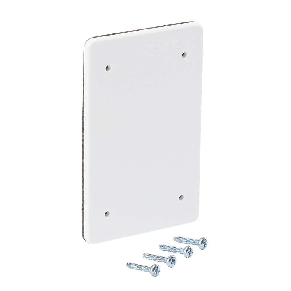 Commercial Electric 1-Gang Blank Non-Metallic Weatherproof Outlet Cover, White
