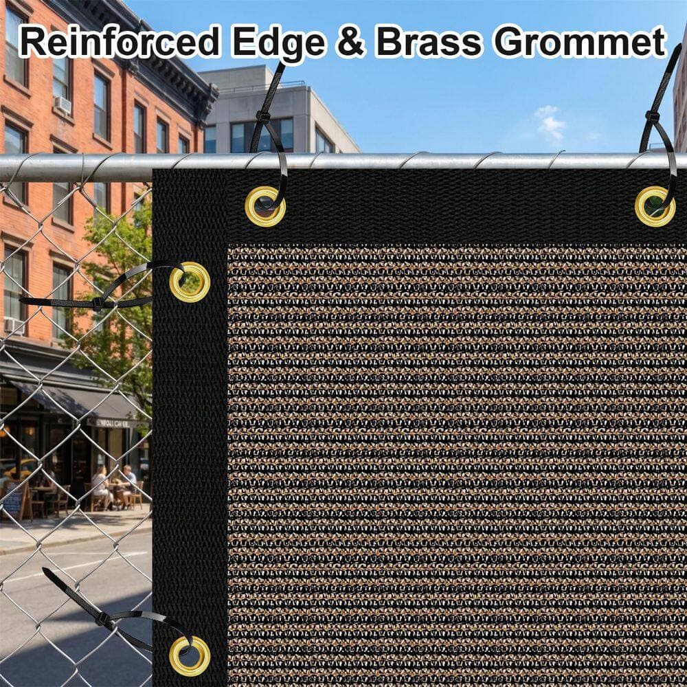 Shade&Beyond 4 ft. x 50 ft. Brown 150 GSM HDPE Privacy/Wind Fence Screen Garden Fence (2)