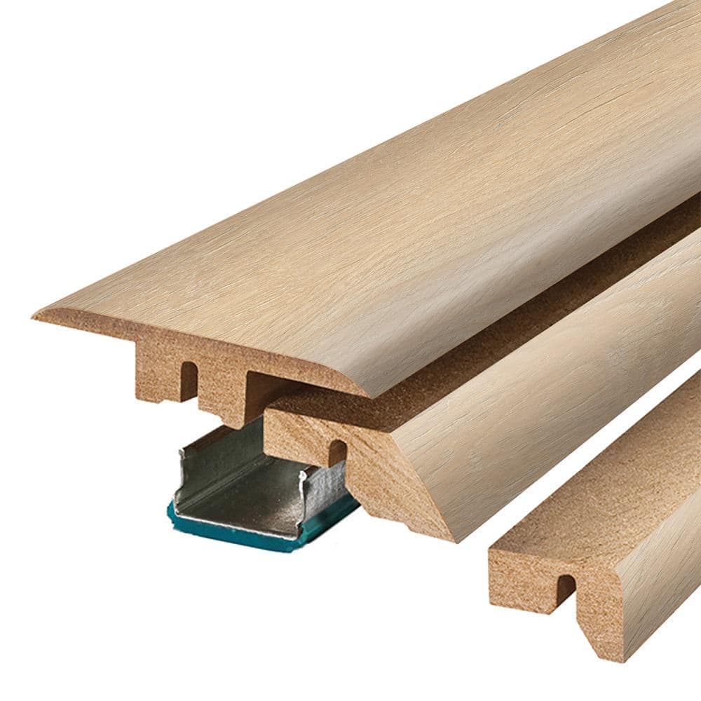 PERFORMANCE ACCESSORIES Pearl 0.75 in. T x 2.37 in. W x 78.7 in. L Textured Wood Look Laminate Moulding/Trim 4 in 1 Molding