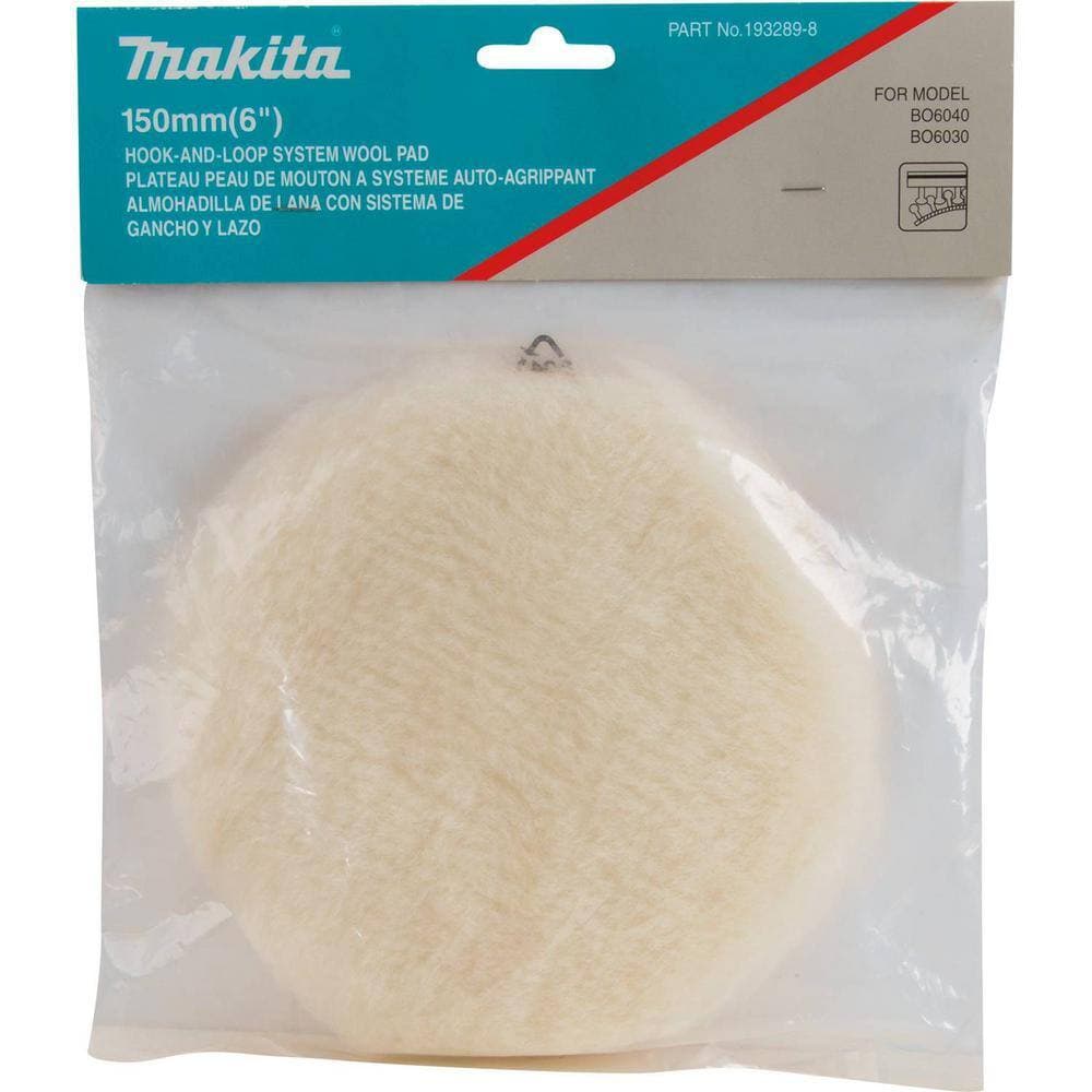 Makita 6 in. Round Hook and Loop Wool Polishing Pad (2)