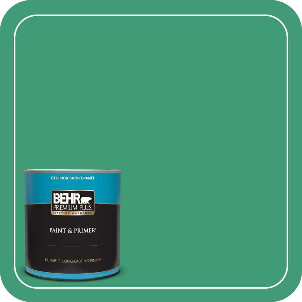 BEHR PREMIUM PLUS 1 qt. #MQ6-42 Dancing Jewel Satin Enamel Exterior Paint & Primer