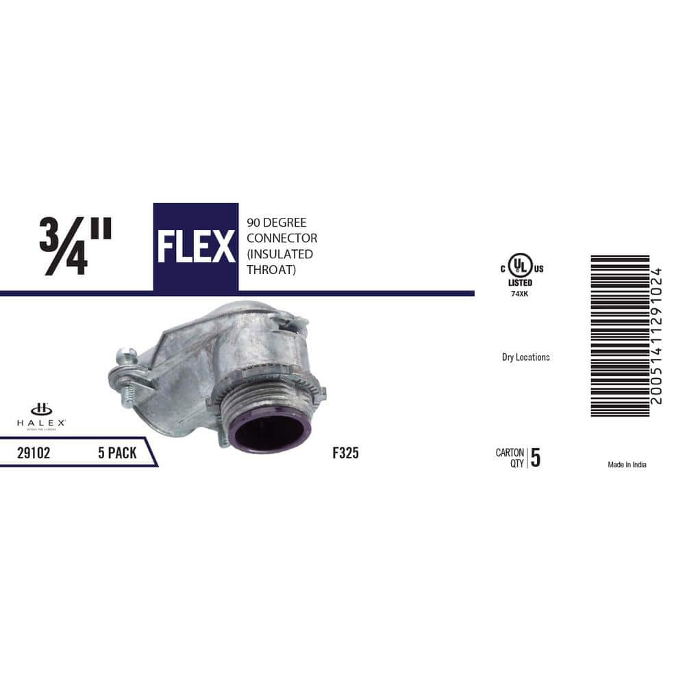 Halex . Flexible Metal Conduit (FMC) 90° Insulated Throat (3)