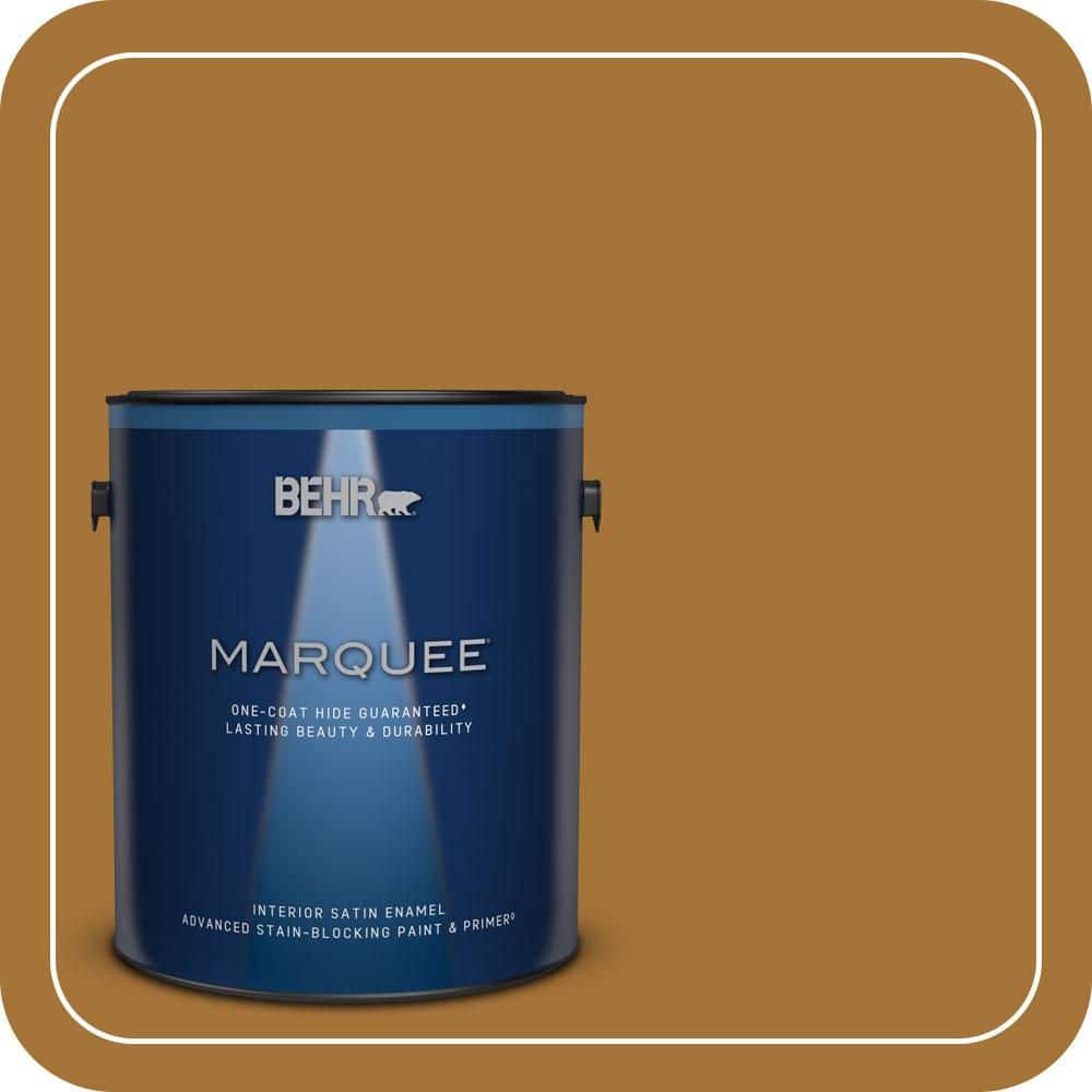 BEHR MARQUEE 1 gal. #310D-7 Mayan Gold Satin Enamel Interior Paint & Primer