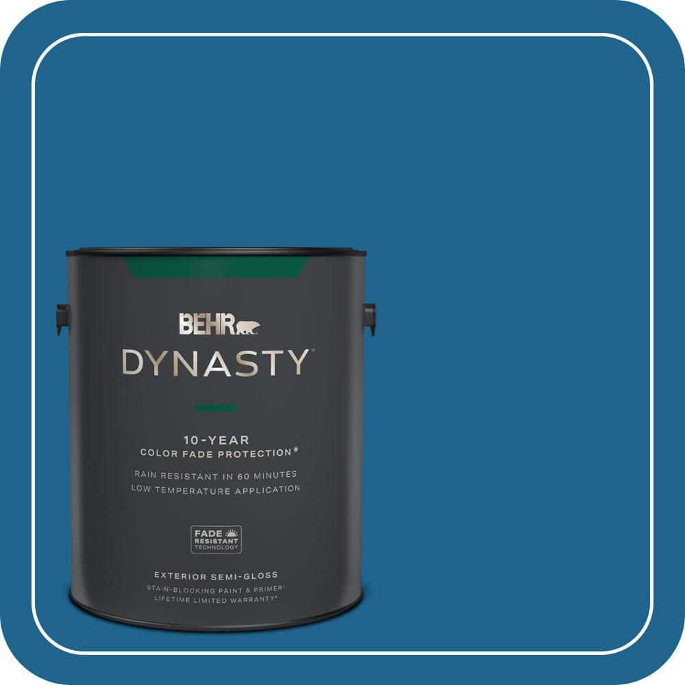 BEHR DYNASTY 1 gal. #MQ5-57 Traditional Blue Semi-Gloss Exterior Stain-Blocking Paint & Primer
