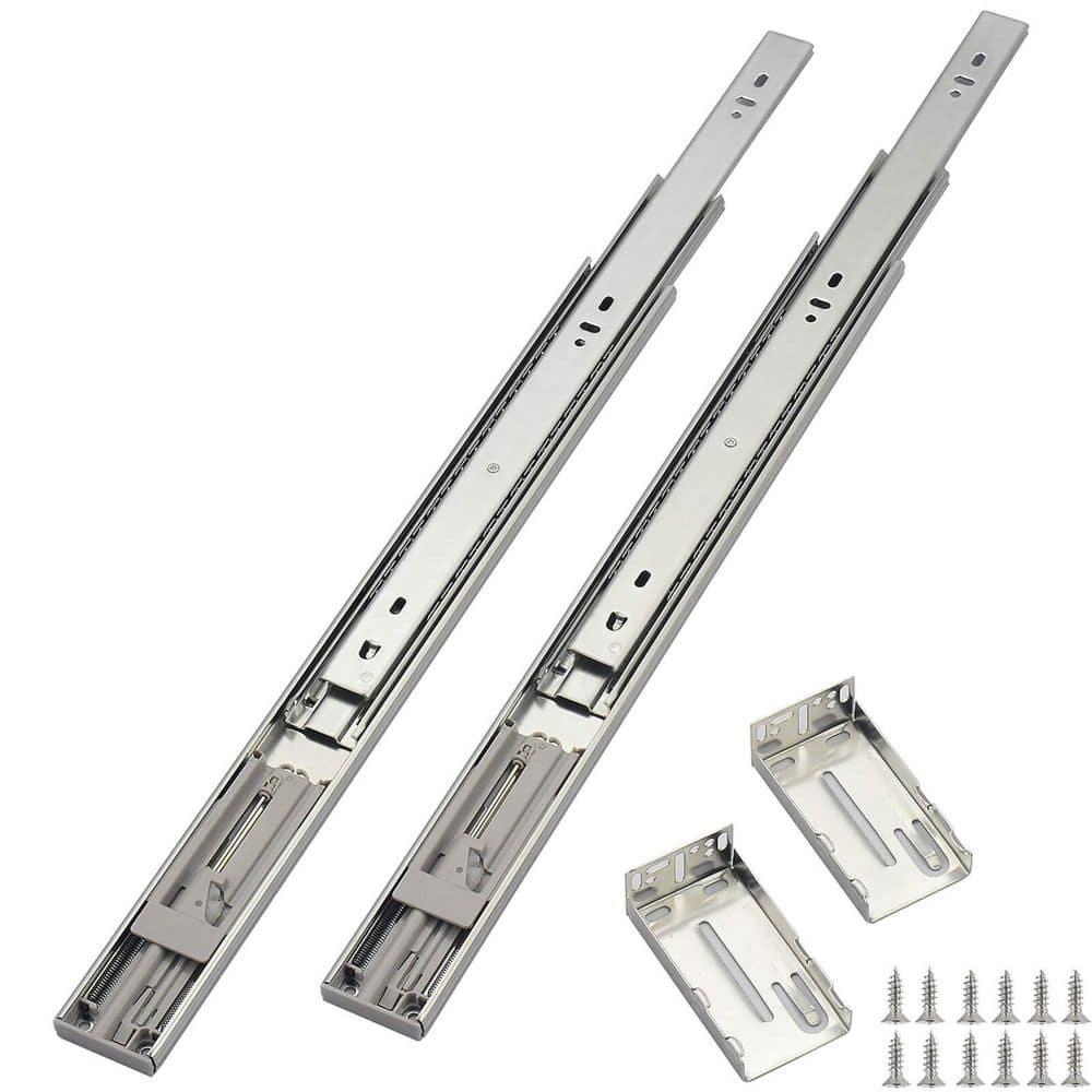 LAIFUCAM 22 in. Zinc-Plated Steel Side Mount Soft-Close Heavy Duty Full Extension Ball Bearing Drawer Slides 1 Pair