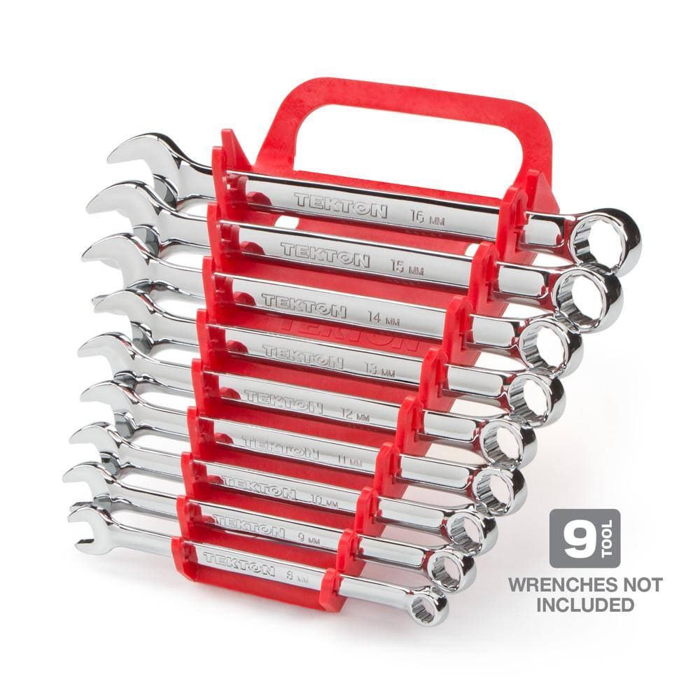 TEKTON 5 in. 9-Tool Store-and-Go Wrench Rack Keeper in Red (2)