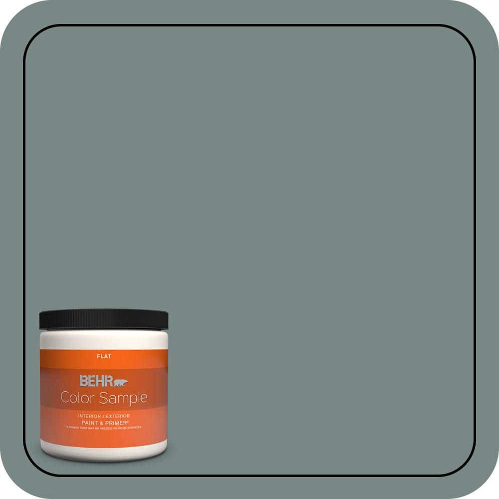 BEHR PREMIUM PLUS 8 oz. #PPU12-16 Juniper Ash Flat Interior/Exterior Paint & Primer Color Sample