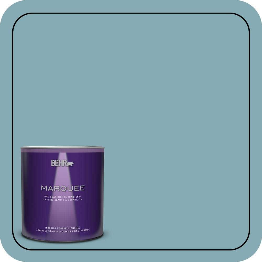BEHR MARQUEE 1 qt. #S450-4 Crashing Waves One-Coat Hide Eggshell Enamel Interior Paint & Primer