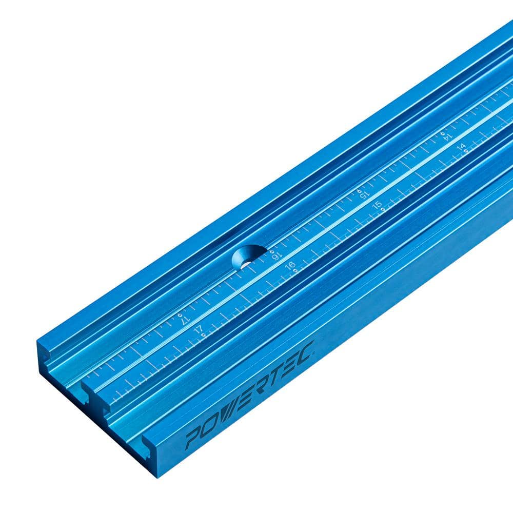 ‎POWERTEC 36 in. Double-Cut Profile Universal T-Track with Predrilled Mounting Holes and Laser Engraved Center Scale (1)