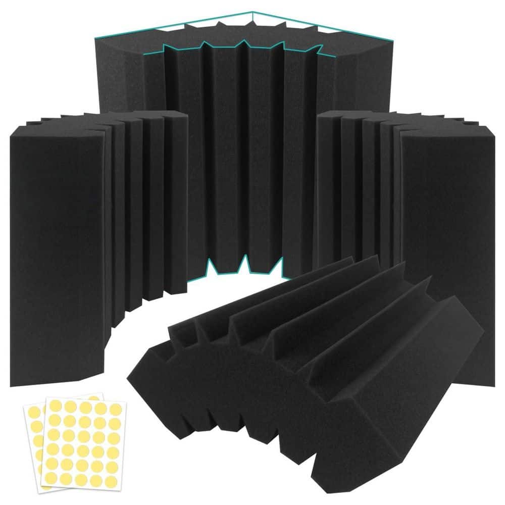 Laybus 9.8 in. x 9.8 in. x 4.7 in. Bass Traps Acoustic Foam Corner (8-Pack), High Density and Fire-Proof, Acoustic Panels (1)