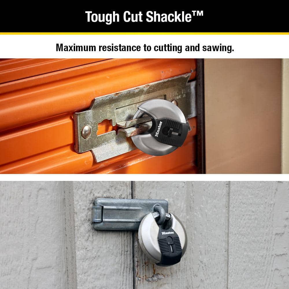 Master Lock Heavy Duty Outdoor Shrouded Padlock with Key, 2-3/4 in. Wide, 2 Pack (4)