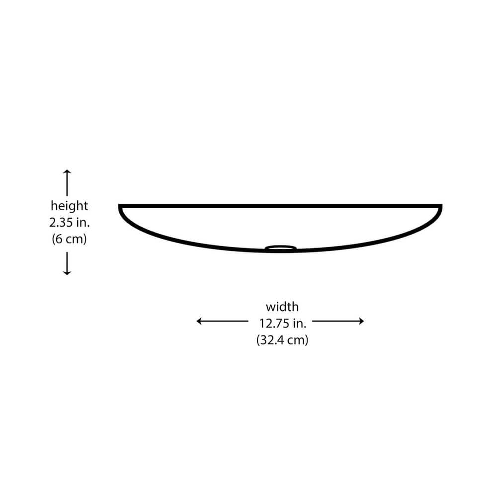 PRIVATE BRAND UNBRANDED 2.35 in. White Frosted Glass Bowl Shaped Replacement Flush Mont Shade Diffuser with 12.75 in. Lip Fitter (3)