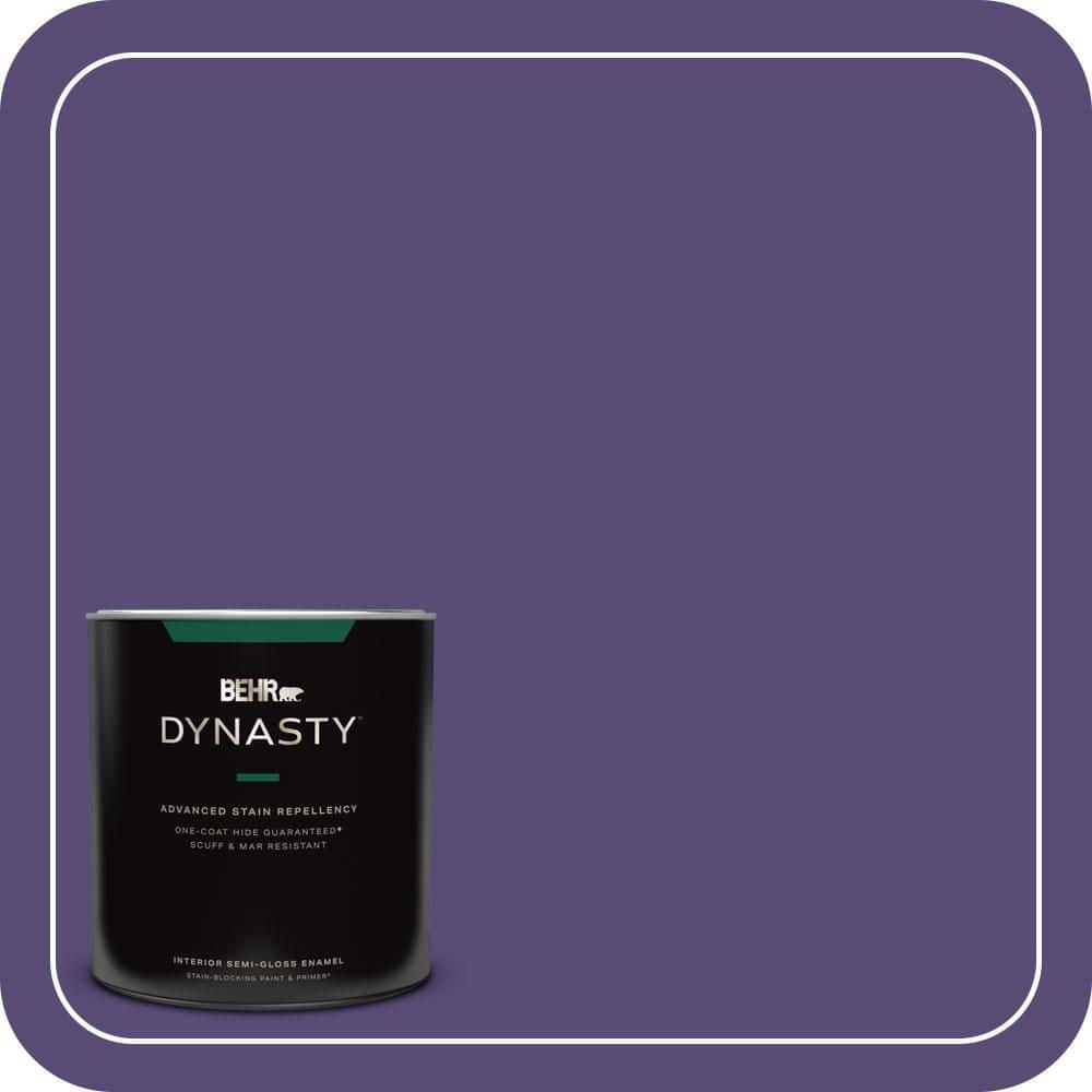 BEHR DYNASTY 1 qt. #MQ5-42 Perpetual Purple One-Coat Hide Semi-Gloss Enamel Interior Stain-Blocking Paint and Primer