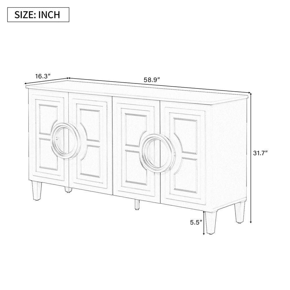 COWLOWN 58.9 in. W x 16.3 in. D x 31.7 in. H Bathroom Black Linen Cabinet (2)