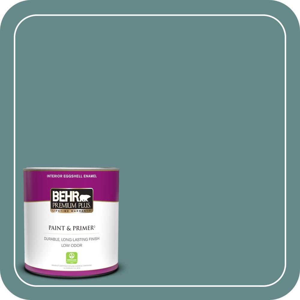 BEHR PREMIUM PLUS 1 qt. #S440-5 Tasmanian Sea Eggshell Enamel Low Odor Interior Paint & Primer