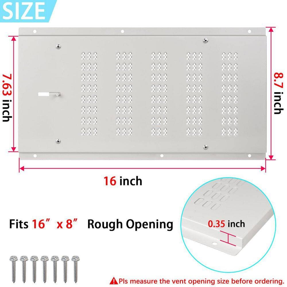 Laybus 6-Pack White 8.7 in. x 16 in. Foundation Vent Cover, Crawl Space Vent Cover for Foundation Garage Attic Home Improvement (2)