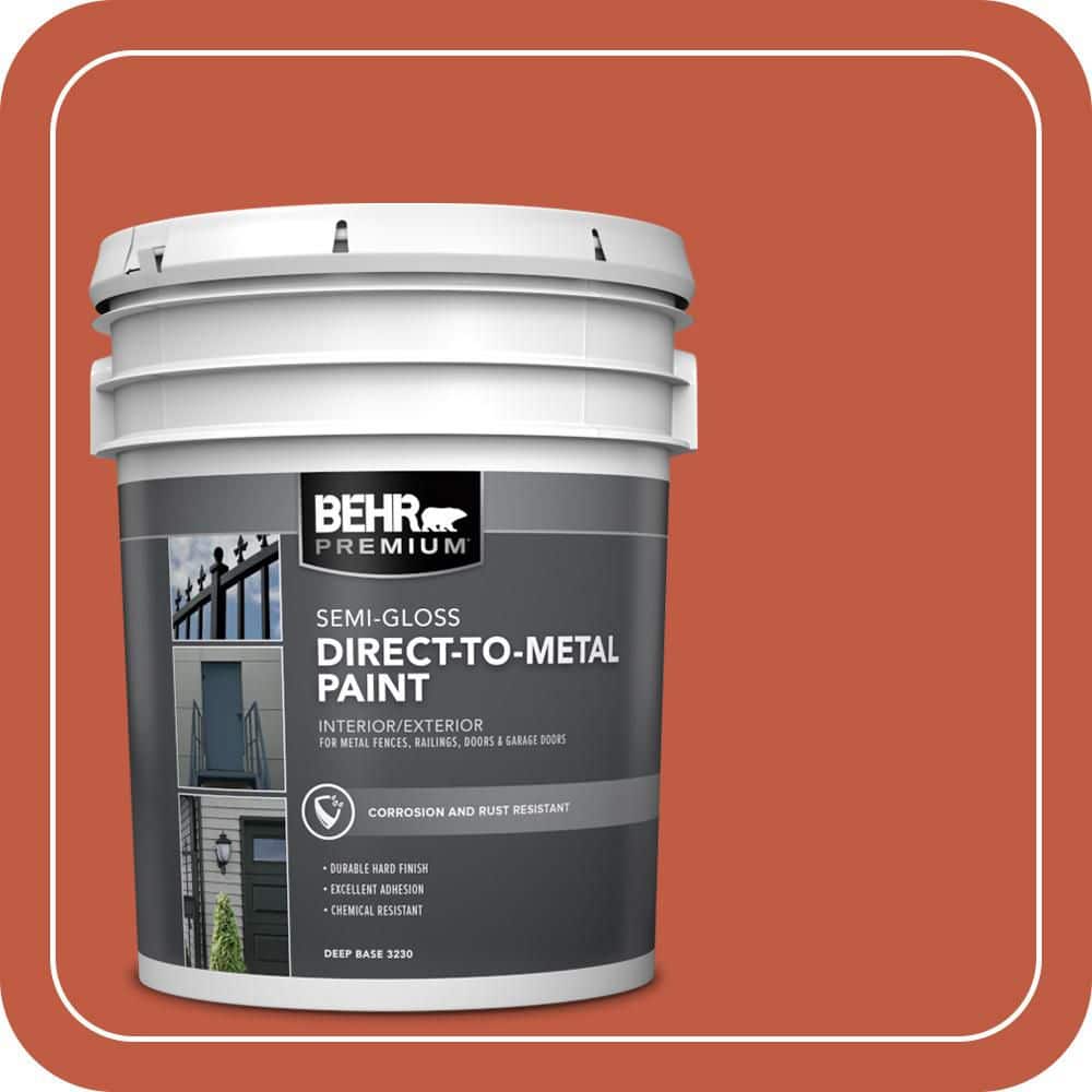 BEHR PREMIUM 5 gal. #M180-7 Deep Fire Semi-Gloss Direct to Metal Interior/Exterior Paint