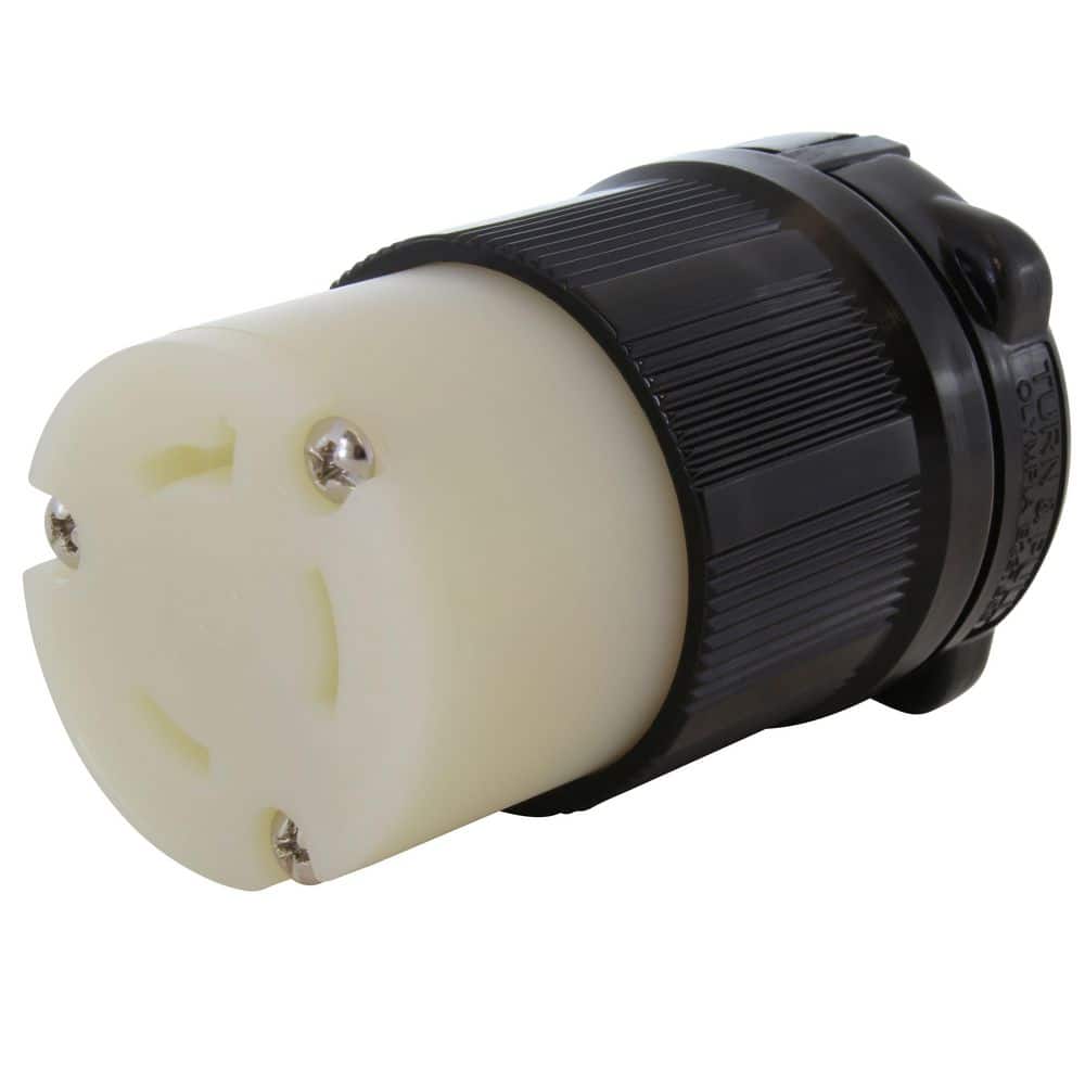 AC WORKS NEMA L7-30R 30A 277V 3-Prong Locking Female Connector in Black with UL, C-UL Approval (1)