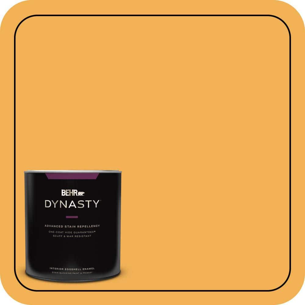 BEHR DYNASTY 1 qt. #PMD-20 Goldenrod Field Eggshell Enamel Interior Stain-Blocking Paint and Primer
