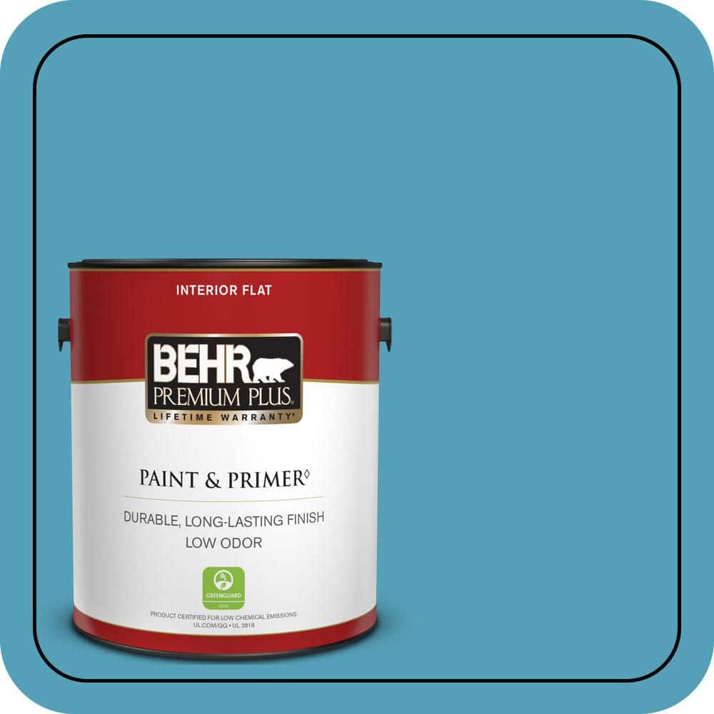 BEHR PREMIUM PLUS #M480-5A North Pole Blue Flat Interior/ & Primer Color Sample (1)