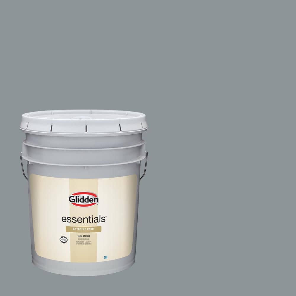 Glidden Essentials 5 gal. PPG1012-5 Steeple Gray Flat Exterior Paint