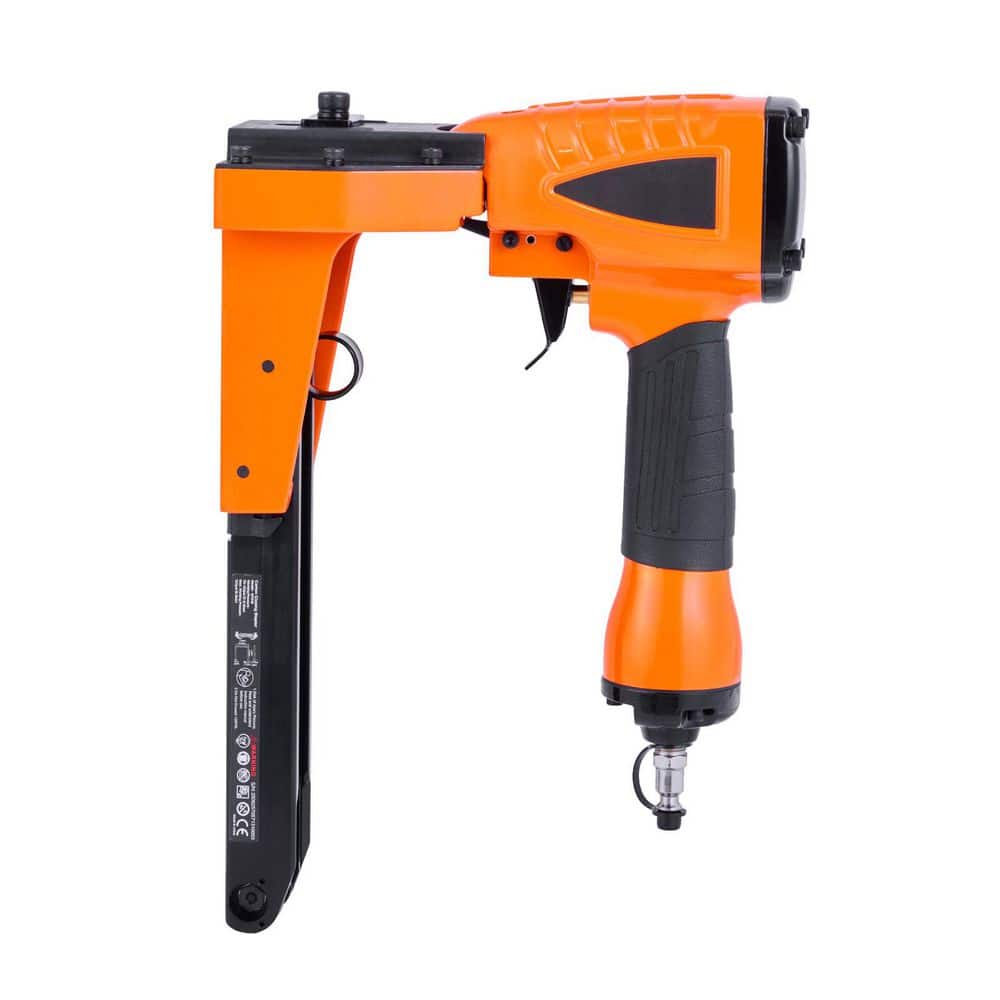 SKYSHALO Pneumatic Carton Closing Stapler, Corded, 13-Gauge Pneumatic Cardboard Staple Gun for 1-3/8 in. Crown 5/8 in. Length (1)