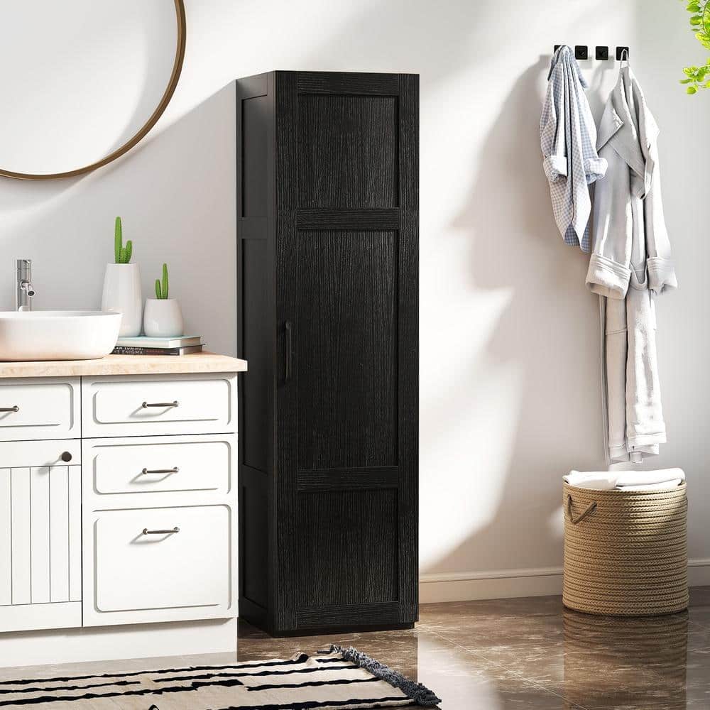 HONGGE Tall Narrow Storage Cabinet 16 x 15 x 59 in. with 4 Shelves Soft-Close Hinges 110 lb. Capacity (3)