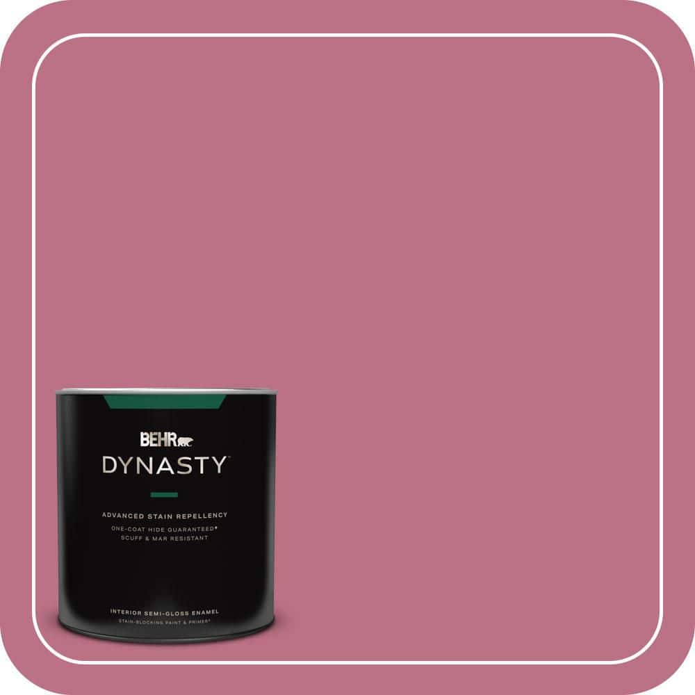 BEHR DYNASTY 1 qt. #MQ1-08 Smell the Roses One-Coat Hide Semi-Gloss Enamel Interior Stain-Blocking Paint and Primer