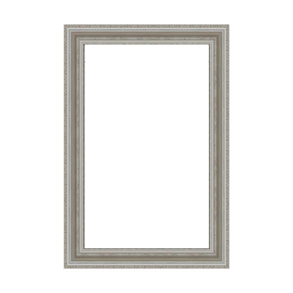 Amanti Art Mirror Makeover Parlor Silver 25.25 in. W x 37.25 in. H Bathroom Mirror Frame Border Kit-Fits a 24 x 36 Mirror (1)