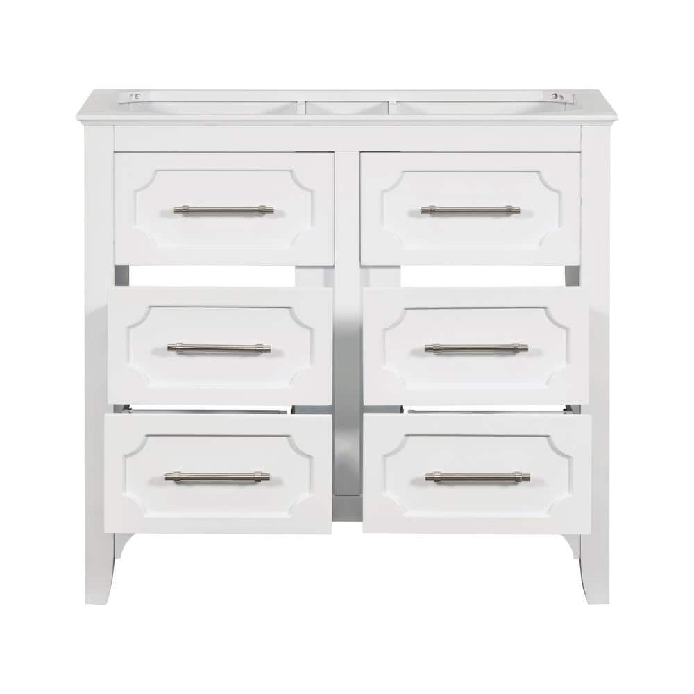 Adrinfly Elegant Appearance 17.87 in. W x 34.48 in. D x 33 in. H Freestanding Bath Vanity Cabinet without Top in White, 4-Drawers (2)