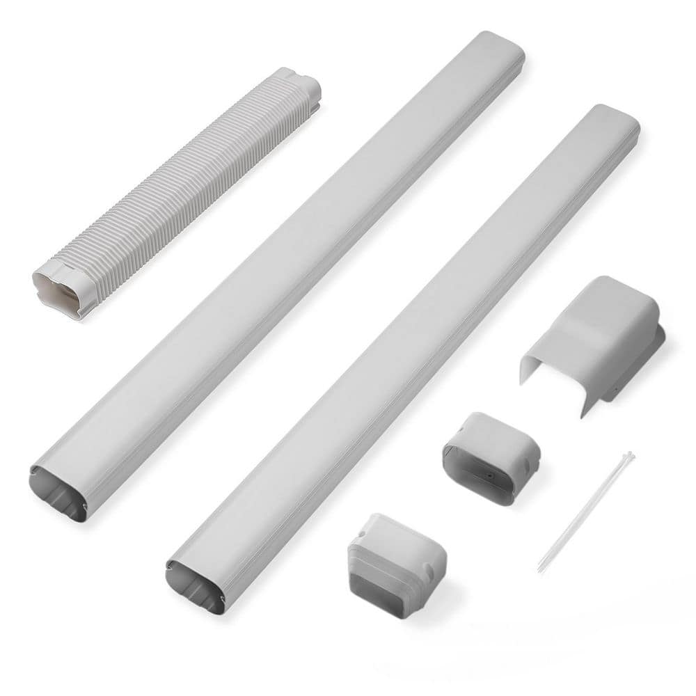 TURBRO 3 in. W x 7.5 ft. Depth Decorative PVC Line Cover Kit for Mini Split and Central Air Conditioners AC Heat Pumps Systems