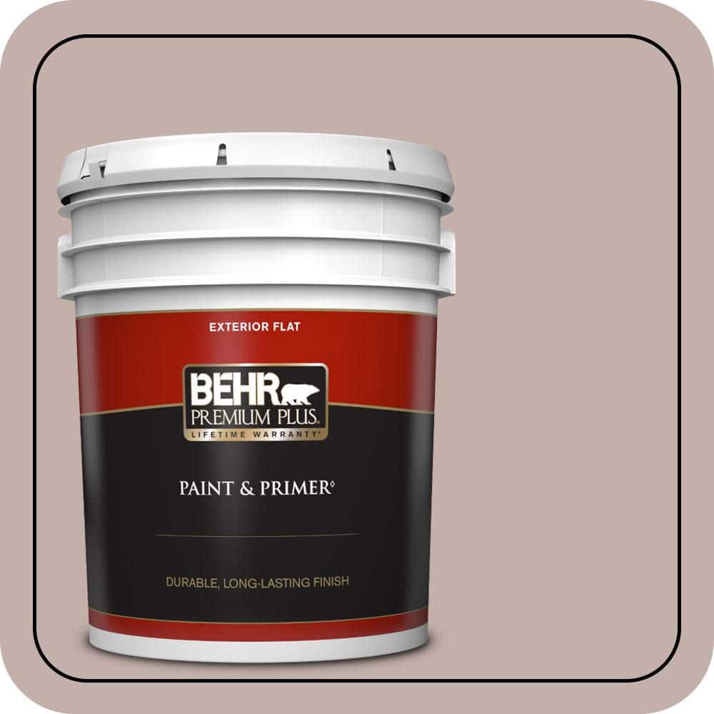 BEHR PREMIUM PLUS 5 gal. #N130-3 Moonlit Mauve Flat Exterior Paint & Primer