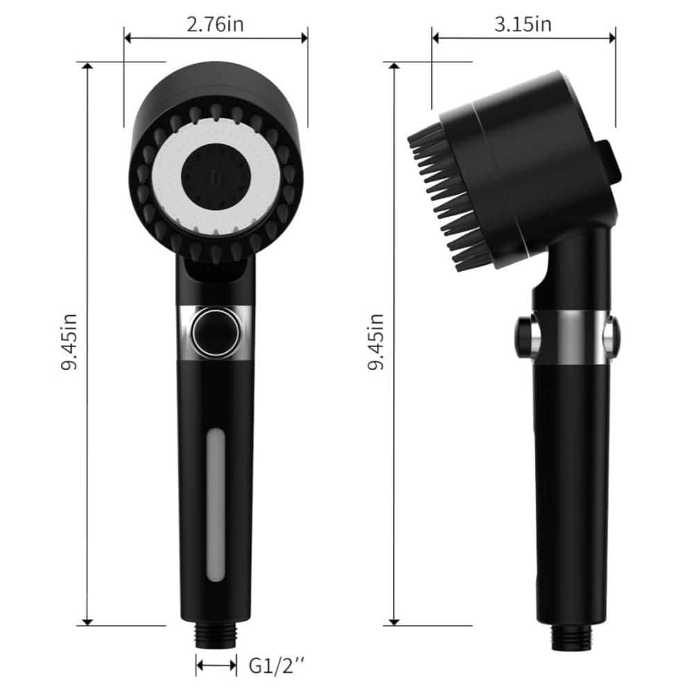 Wudkey 1-Piece Filtered Shower Head in Black, Handheld for Pets Bath and Daily Shower, High Pressure Water Flow Included (2)