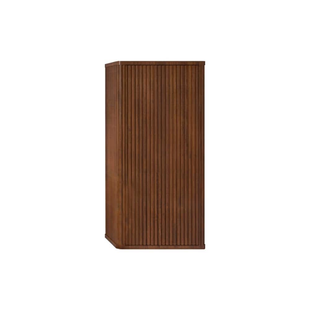 TCYO 14 in. W x 11 in. D x 30 in. H Walnut Linen Cabinet with Two Adjustable Shelves (1)