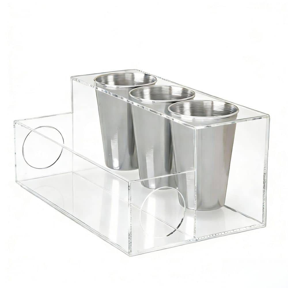 Wudkey Hair Tool Organizer, Acrylic Hair Dryer Holder, Bathroom Vanity Organizer, Styling Tool Storage Stand in Clear (1)