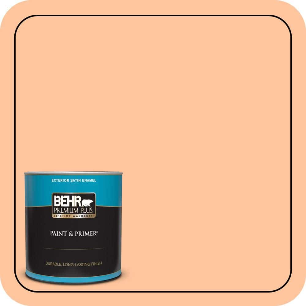 BEHR PREMIUM PLUS 1 qt. #P210-3 Gumdrops Satin Enamel Exterior Paint & Primer (1)
