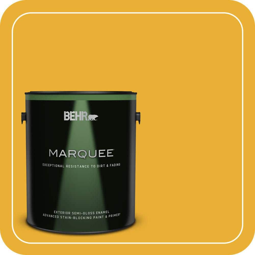 BEHR MARQUEE 1 gal. #P280-7 Midsummer Gold Semi-Gloss Enamel Exterior Paint & Primer