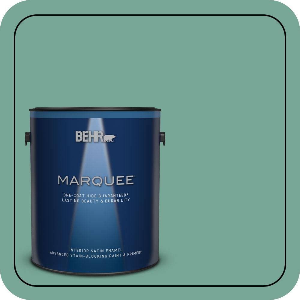 BEHR MARQUEE 1 gal. #MQ6-38 Patina One-Coat Hide Satin Enamel Interior Paint & Primer (1)