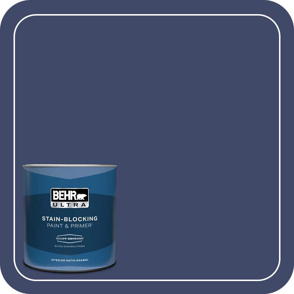 BEHR ULTRA 1 qt. #PPU15-01 Nobility Blue Extra Durable Satin Enamel Interior Paint & Primer