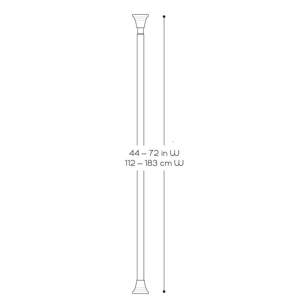 Zenna Home NeverRust Decorative Finial 46 in. to 72 in. Aluminum Adjustable Tension No-Tools Shower Curtain Rod in Brushed Nickel (3)