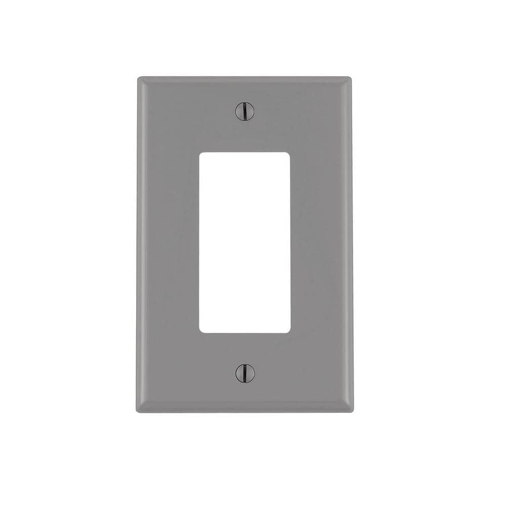 Leviton 1-Gang Gray Decora/Rocker Nylon Midway/Midsize Wall Plate (1-Pack) PJ26-GY