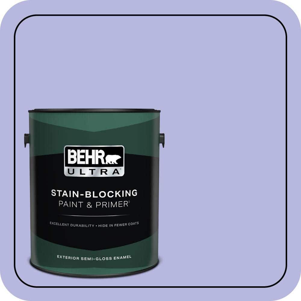 BEHR ULTRA 1 gal. #P550-3 Lavender Cloud Semi-Gloss Enamel Exterior Paint & Primer