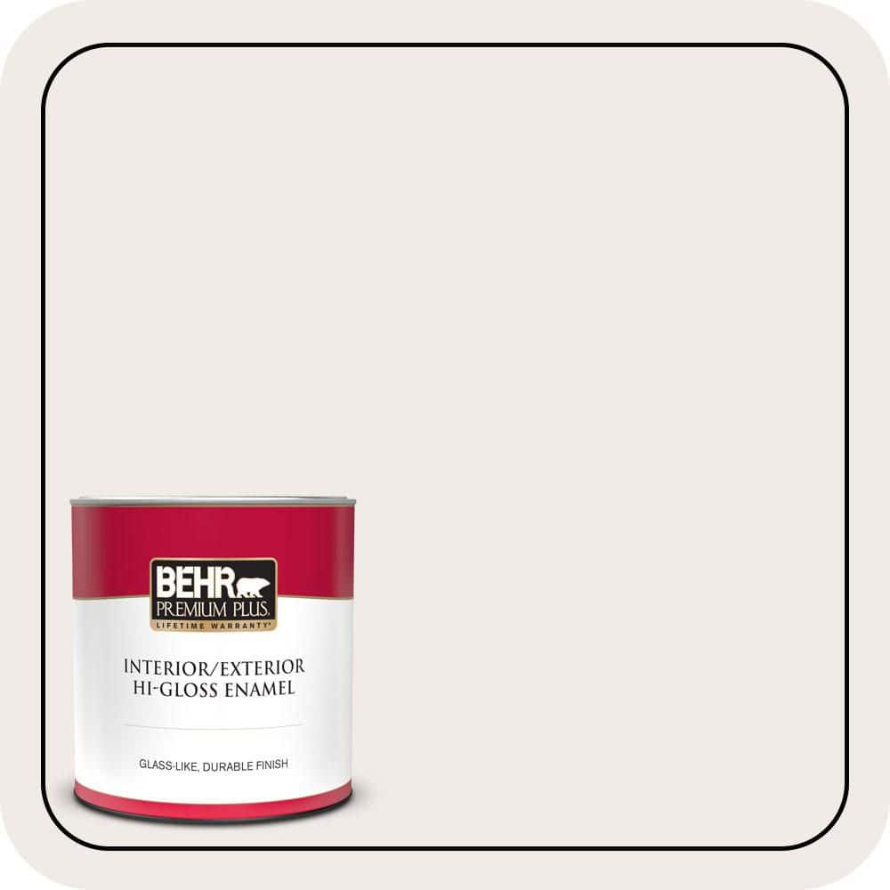 BEHR PREMIUM PLUS 1 qt. #700C-1 Pearl Drops Hi-Gloss Enamel Interior/Exterior Paint & Primer (1)