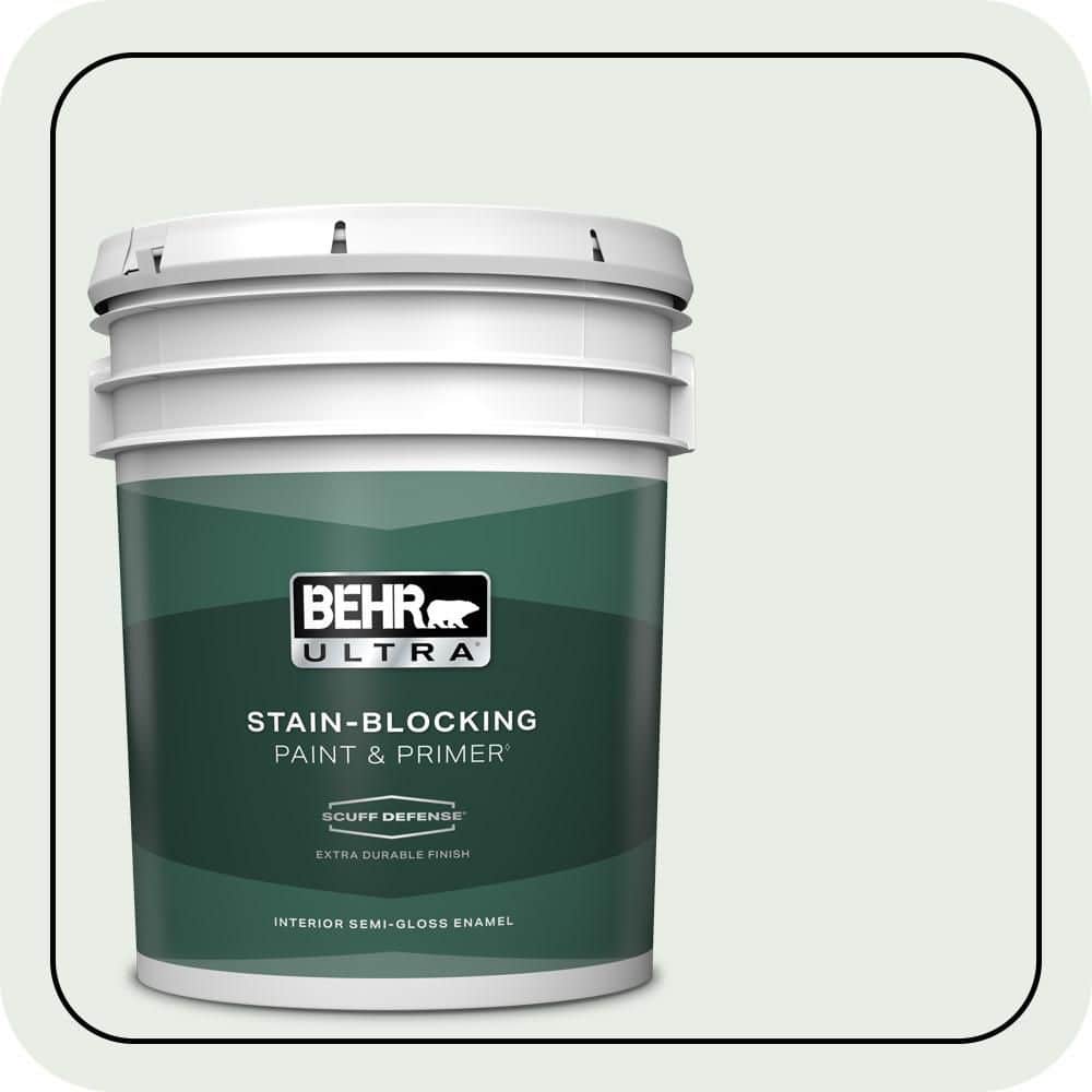 BEHR ULTRA 5 gal. #700E-1 Dew Drop Extra Durable Semi-Gloss Enamel Interior Paint & Primer