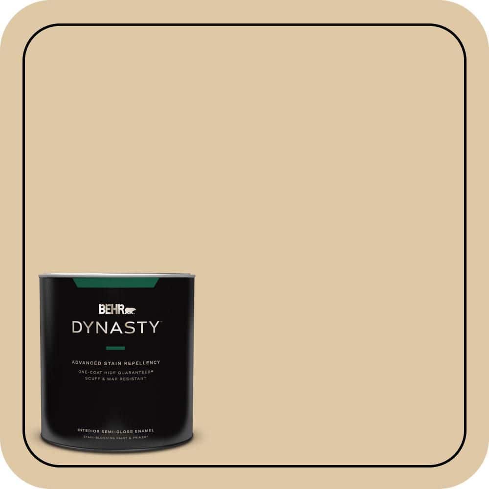 BEHR DYNASTY 1 qt. #PWL-82 Pita Bread Semi-Gloss Enamel Interior Stain-Blocking Paint and Primer
